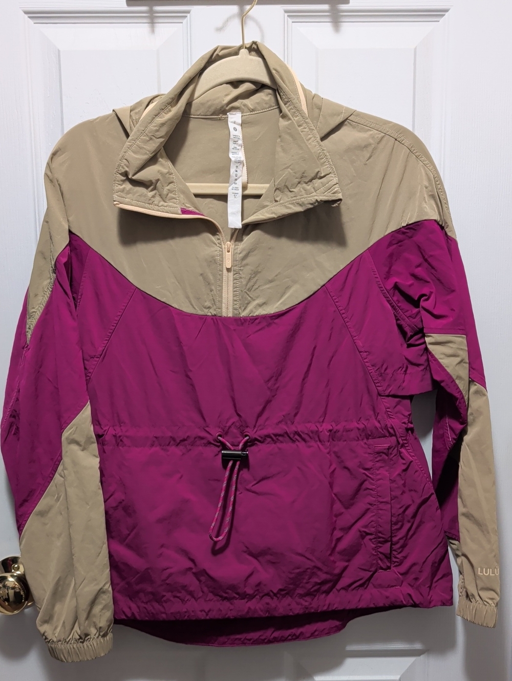 lululemon athletica Two-Tone Pullover Windbreaker in Magenta and Tan
